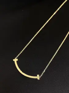 MYKI Gold-Plated Stainless Steel Contemporary Pendant With Chain