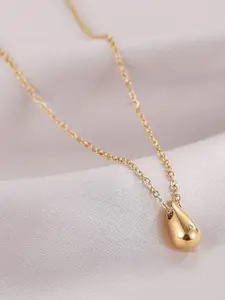 MYKI Gold-Plated Teardrop Shaped Pendant with Chains