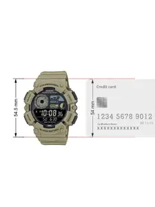 CASIO Men Olive Dial & Cuff Straps Digital Chronograph Watch