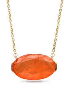 MISS JO Sunset Oasis 925 Sterling Silver Gold Plated Stone Studded  Pendant With Chain