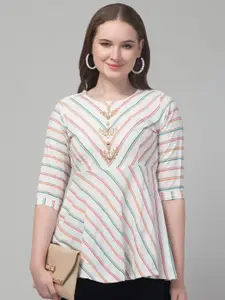 Trend Level Striped Embroidered Empire Top