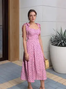 Stylecast X Hersheinbox Floral Print Fit & Flare Midi Dress