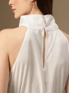 Chemistry Keyhole Neck Crepe Fit & Flare Midi Dress With Belt