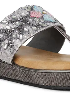 Inc 5 Women Ethnic Embellished One Toe Flats