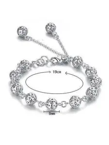Peora American Diamond Silver-Plated Wraparound Bracelet