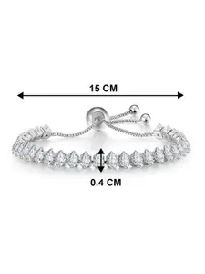 Peora Set of 2 Silver-Plated Cubic Zirconia Wraparound Bracelet