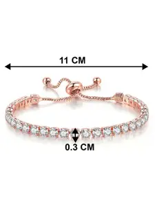 Peora Set of 2 Silver-Plated Cubic Zirconia Wraparound Bracelet