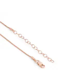 Zavya 925 Sterling Silver Rose Gold-Plated Cubic Zirconia Studded Pendant With Chain
