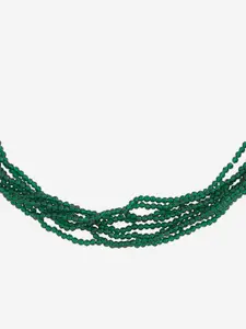 Kushal's Fashion Jewellery 92.5 Pure Silver Gold-Plated Beaded Temple Minimal Necklace