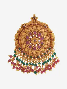 Kushal's Fashion Jewellery 92.5 Pure Silver Gold-Plated Round Pendant