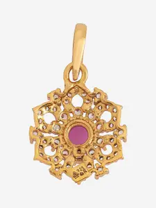 Kushal's Fashion Jewellery 92.5 Pure Silver Gold-Plated Floral Shaped Pendant