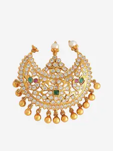 Kushal's Fashion Jewellery Embellished Bridal 92.5 Silver Gold-Plated Contemporary Pendant