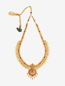 Kushal's Fashion Jewellery Embellished Bridal 92.5 Silver Gold-Plated Stone Necklace