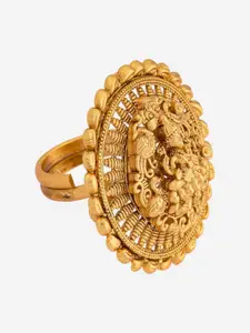 Kushal's Fashion Jewellery Gold Plated Finger Ring