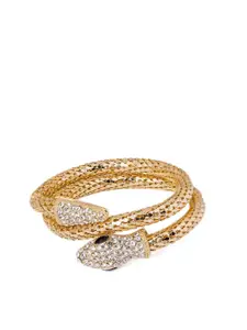 SWASHAA 18KT Gold-Plated Cubic Zirconia Studded Wraparound Lenka Snake Bracelet