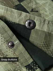 Beyoung Men Camouflage Woollen Crop Denim Jacket