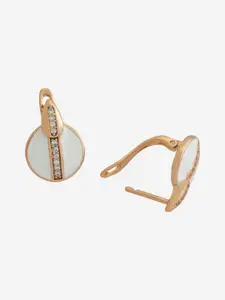 Kushal's Fashion Jewellery Gold-Plated Zircon Circular Hoop Earrings