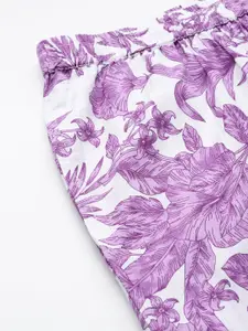 ETC Floral Printed Pure Cotton Kaftan Night Suit