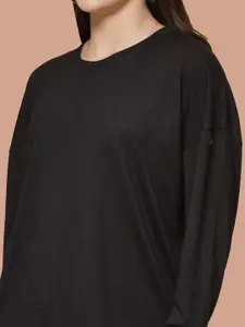 The Roadster Lifestyle Co Oversized Fit Round Neck Full Sleeve T-Shirt