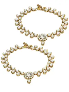 Anouk Kundan Studded Anklets