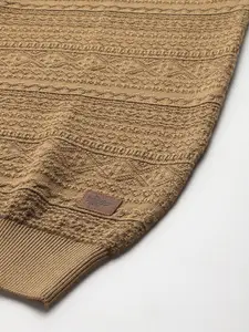 The Roadster Life Co. Pure Cotton Self-Design Pullover Sweater