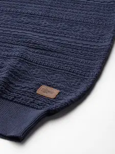 The Roadster Life Co. Pure Cotton Self-Design Pullover Sweater