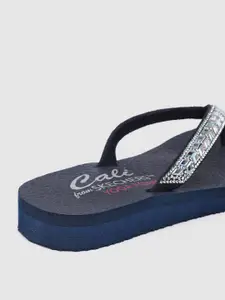 Skechers Women MEDITATION - CLEAR WATERS Rubber Thong Flip-Flops