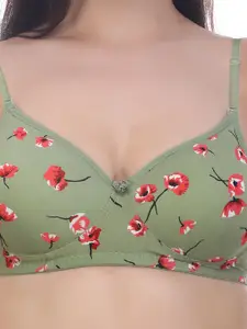 Designer Bugs Women Set of 3 Floral Bra Full Coverage Lightly Padded Bra
