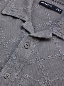 Snitch Men Geometric Open Front Jacket