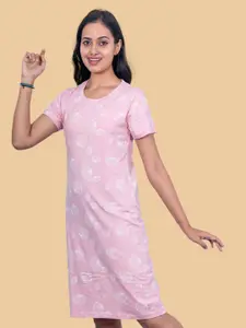 Kryptic Women Pure Cotton Printed Nightdress