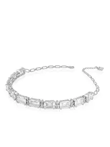 Isharya Brass Rhodium-Plated Choker Necklace