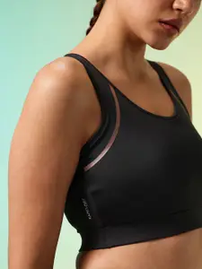 HRX by Hrithik Roshan Full Coverage Rapid-Dry Training Workout Bra HR_SS25_W_BA_KT171_03_B