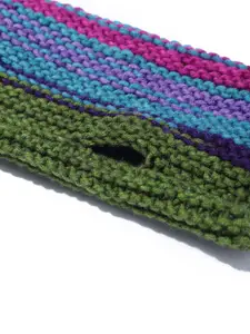 Magic Needles Women Striped Acrylic Winter Gloves & Legwarmers