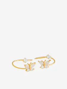 Kushal's Fashion Jewellery Gold-Plated Cubic Zirconia Toe Rings