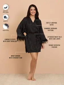 Nykd Women Self-Designed Robe With Lace & Belt Detail