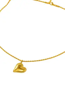 MYKI Gold-Plated Alluring Stainless Steel Heart Shaped Pendant With Chain