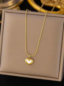 MYKI Gold-Plated Heart Shaped Pendant With Chain