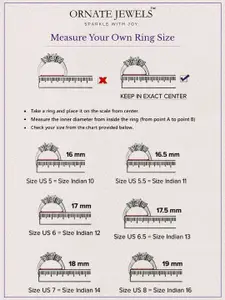 Ornate Jewels 925 Sterling Silver 18KT Gold Plated AD- Stone Studded Finger Ring