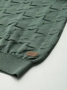 The Roadster Lifestyle Co. Men Abstract Self Design Pure Cotton Pullover