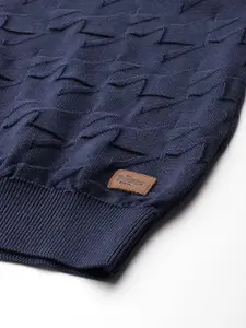 The Roadster Lifestyle Co. Men Abstract Self Design Pure Cotton Pullover