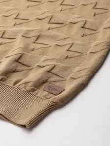 The Roadster Lifestyle Co. Men Abstract Self Design Pure Cotton Pullover