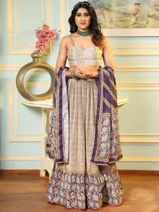 Jaipur Kurti Embroidered Thread Work Semi-Stitched Lehenga &  Blouse With Dupatta