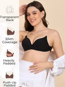 DressBerry Transparent  Straps Medium Coverage Heavily Padded T-shirt Bra