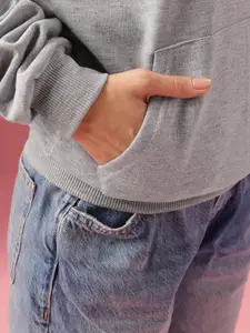 DressBerry Solid Hooded Sweatshirt