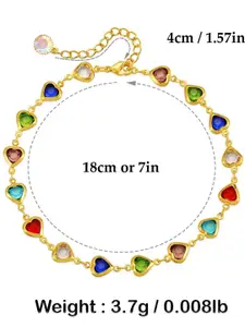 VAMA Gold-Plated Crystals Studded Link Bracelet