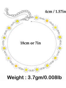 VAMA Silver-Plated Flower Link Bracelet