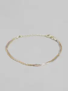 Zavya Women Sterling Silver Rhodium-Plated Link Bracelet