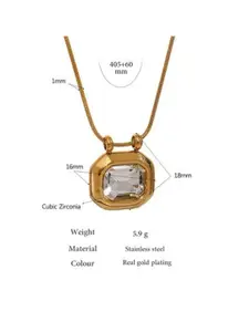 Palli Creation Gold-Plated Square Pendants with Chains