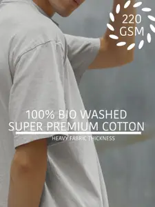 Elibolz Men Printed Drop-Shoulder Sleeves Bio Finish T-shirt