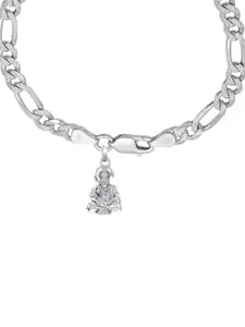 AKSHAT SAPPHIRE Men 92.5 Sterling Silver God Hanuman Pendant With Link Bracelet